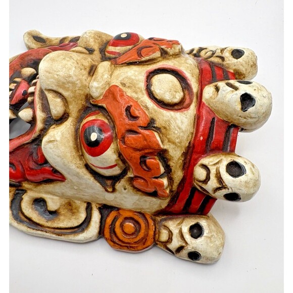 Hand Carved Mahakala Mask Wall Hanging Décor Used - Picture 5 of 13